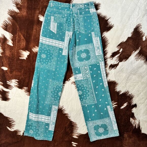 Paisley & Scarf Print Straight Leg Jeans - Picture 7 of 8